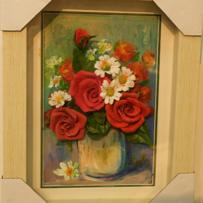 Clay flower painting