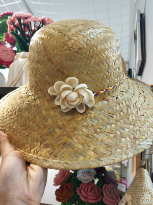 Nón Cỏ Bàng Đính Ốc