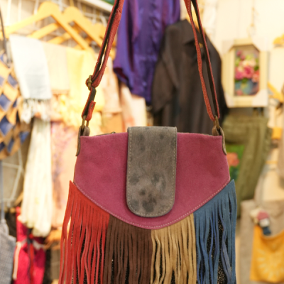 Suede fringe bag