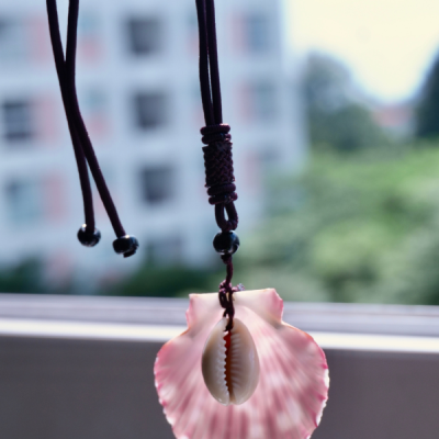Scallop & cowrie shell necklace
