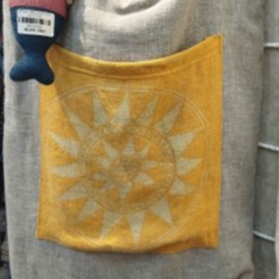 Batik linen bag: Handcrafted art with beeswax resist