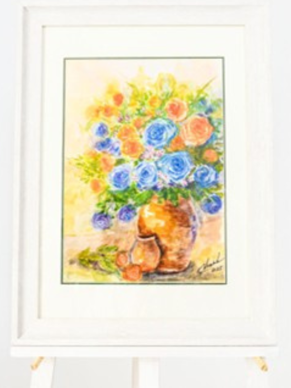 Tranh Hoa Hồng Xanh Cam