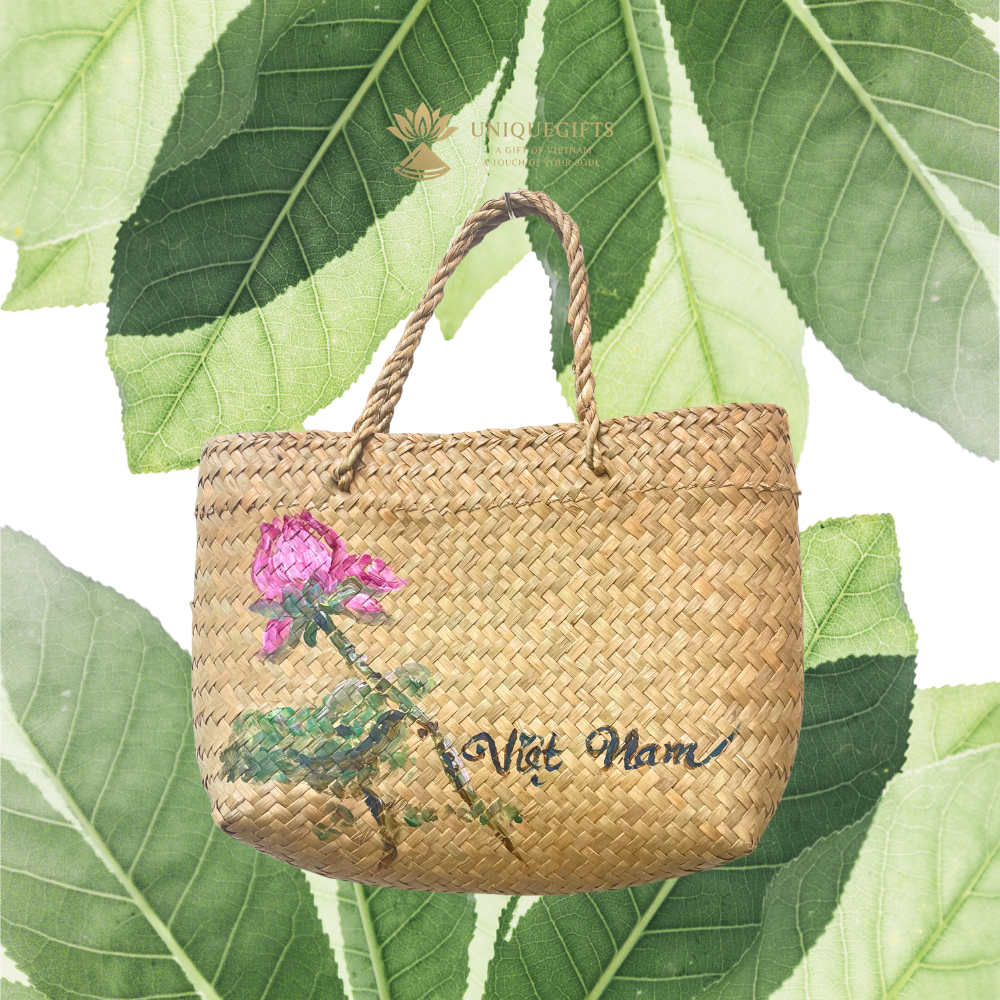 Hand-painted seagrass bag 6 Hand-painted seagrass bag 5