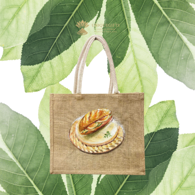 Hand-painted jute bag from Viet Nam