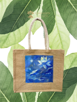 Hand-painted jute bag 2