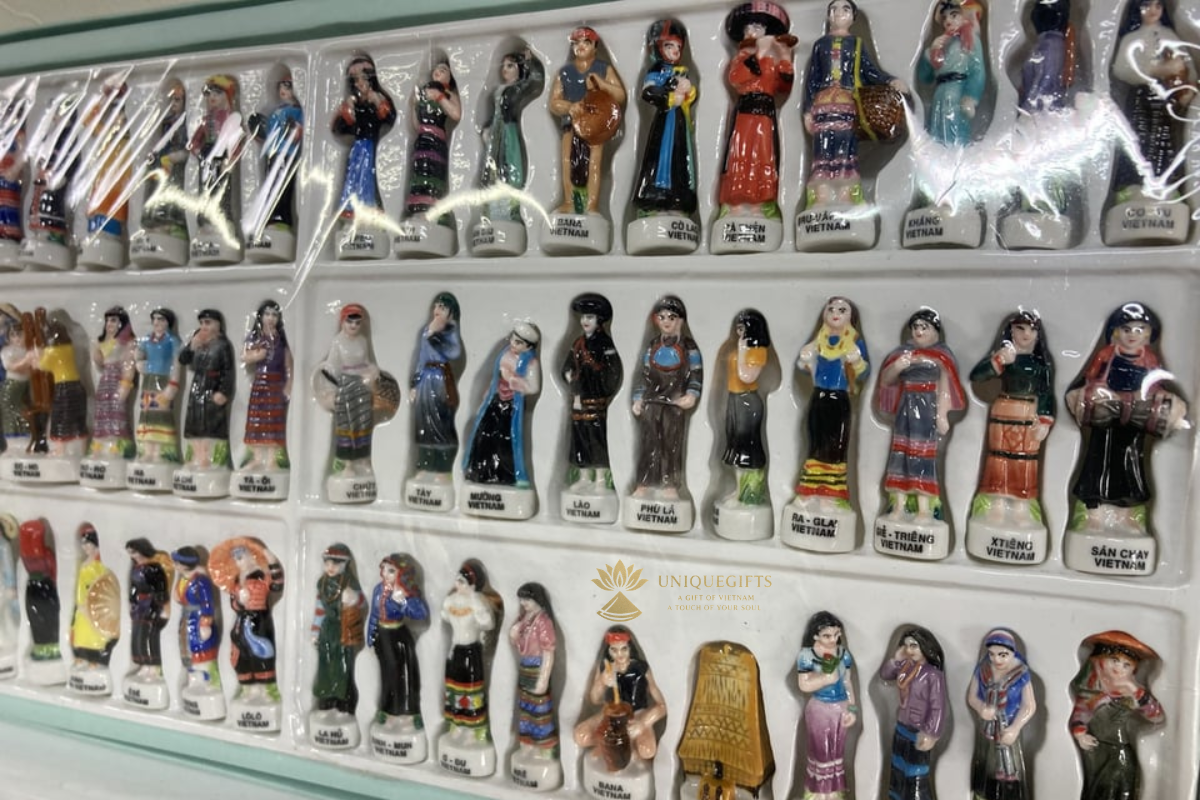 Vietnam 54 ethnic group porcelain statue collection