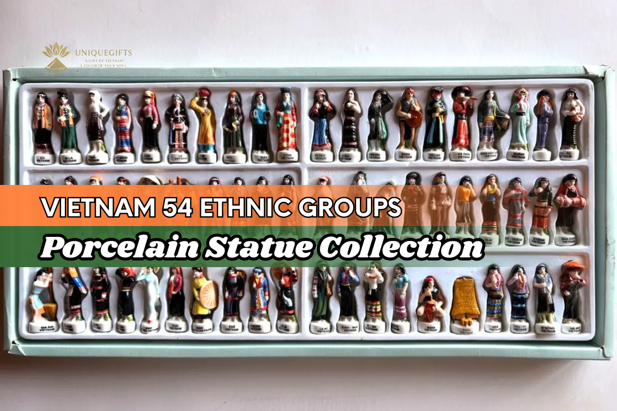 Vietnam 54 ethnic group porcelain statue collection
